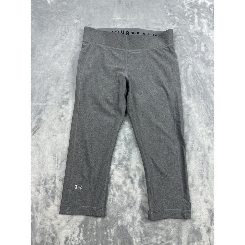 Under Armour Womens HeatGear Compression Capri Leggings Gray Size Large